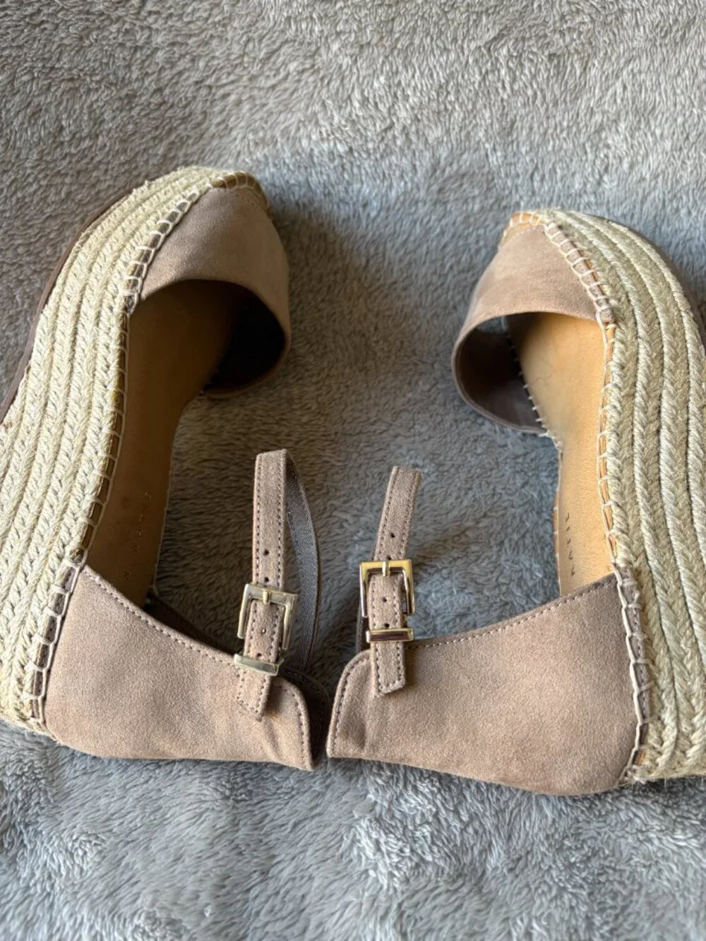 Kelly & Katie Espadrille Wedge Sandals Women's Size 9M Taupe